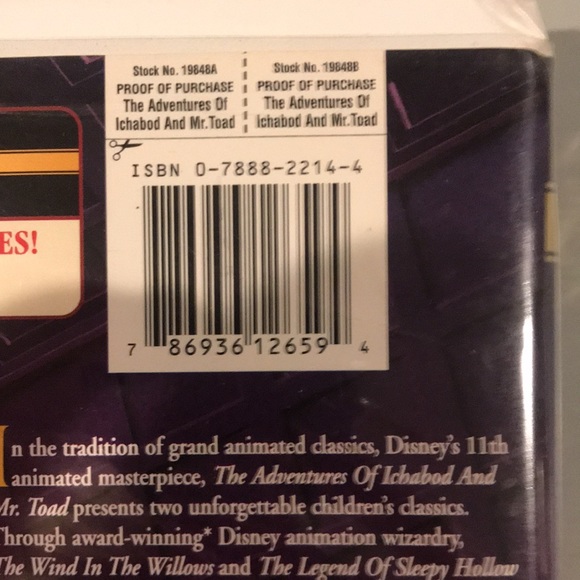 Disney The Adventures of Ichabod and Mr. Toad (VHS 2000 Gold Collection Edition - Picture 3 of 11